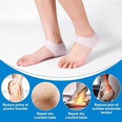 2 Pcs Silicone Gel Elastic Heel Socks Cracked Foot Moisturizing Skin Care US