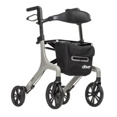Drive AeroWalk Ultra-Lite Foldable Rollator Walker w/Seat – Just 15.2lbs! – Grey