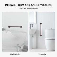 2 Pack 12 Inch Grab Bars for Wall Oil Brown, Safety Shower Grab Bars for Seni