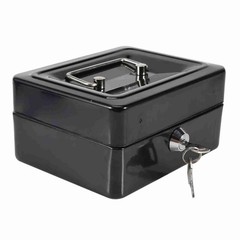 1Pc Mini Portable Iron Petty Lockable Cash Money Safe Security Box