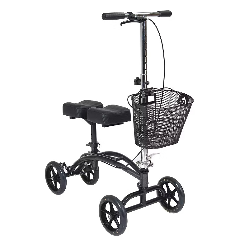 Drive Medical Steerable Knee Walker Scooter Dual Pad w/ Basket Brake 350lb Cap