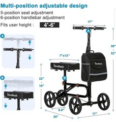 Economy Knee Scooter Steerable Knee Walker for Foot Injuries Compact Crutch