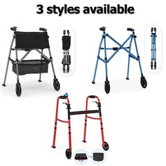 Light Weight 7LB Adjustable Rollator Walker Foldable 330LB Capacity for Seniors