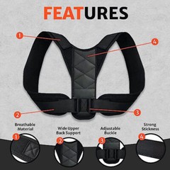 Universal Upper Back Brace Adjustable Fit For Clavicle Back Support Pain Relief