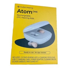 Audien Atom One Rechargeable OTC Hearing Aids Wireless Small Hearing Device Buds