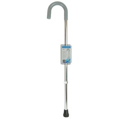 Cane Round Handle Blue Jay Silver with Vinyl Comfort Grip