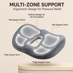 Memory Foam Sitting Cushion Back Pain Relief Ergonomic Seat Cushion Washable
