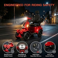 Upgraded 4 Wheel Mobility Scooters 500lbs 1000W 60V 37 Miles All Terrain