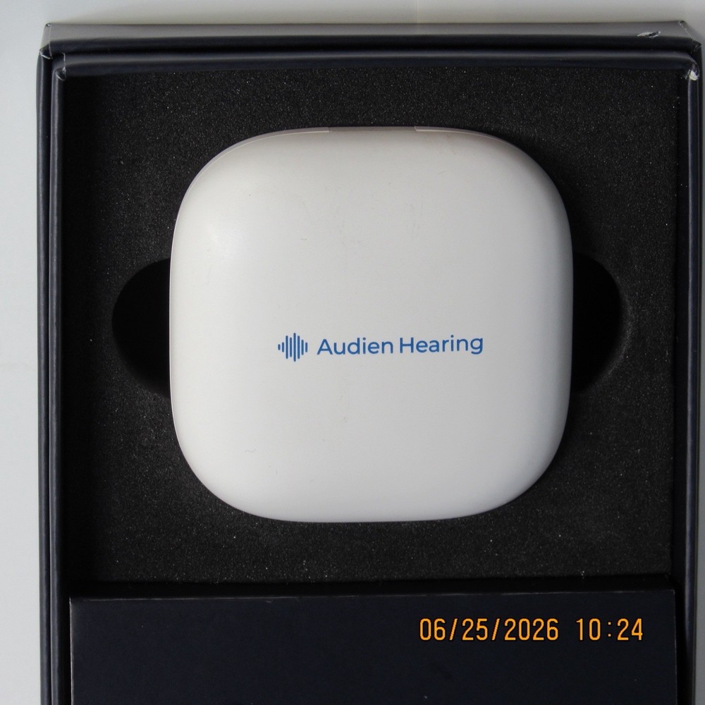 Audien Atom One OTC Hearing Aids Wireless, Rechargeable, Beige Brand New