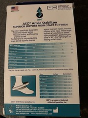Med Spec ASO Ankle Stabilizer Orthosis Brace Support, Left/Right, Black XX-Small