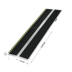 6/7/8/10 ft Non-Skid Foldable Mobility Wheelchair Aluminum Ramp For Step 2 Folds