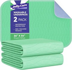 Washable Underpads Waterproof, 2 Pack 36″ x54“ Heavy Absorbency Incontinence Be