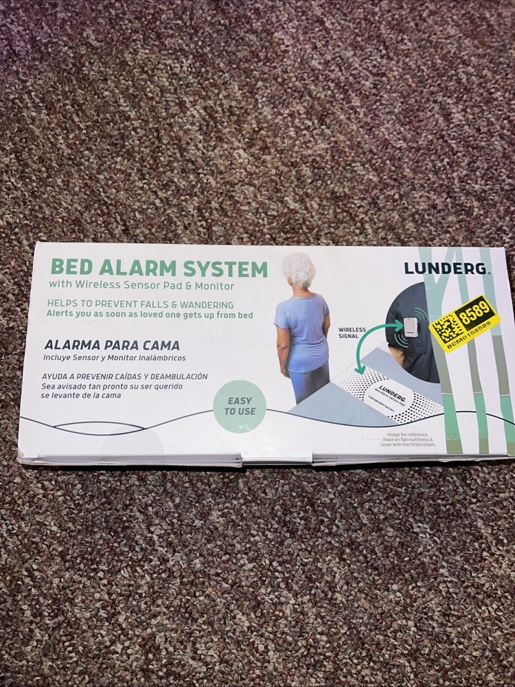 Lunderg Early Alert Bed Alarm System – Wireless Bed Sensor Pad & Pager