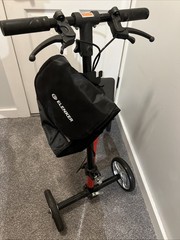 ELENKER Red/Black 4-Wheel Knee Walker Scooter, Adult, Handbrakes