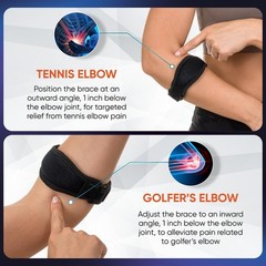 Adjustable Elbow Brace 2-Pack for Men & Women – Tennis/Golfer’s Elbow Support, P