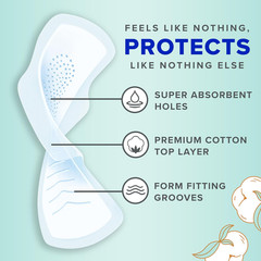 Pure Cotton, Feminine Pads for Women, Size 2 Heavy Flow Absorbency, Multipack, w