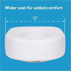 Toilet Seat Riser, Adds 5 Inches of Height, Elevated and Raised Toilet Seat w…