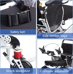 500W Lightweight Electric Wheelchair Lithium Battery Folding Power Wheelchair US
