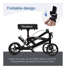 BlessReach Steerable Knee Scooter Foldable Medical Walker for Foot Injury Adult