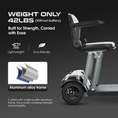 Folding Electric Mobility Scooter for Adults 4 Wheel Travel Scooter with Seat