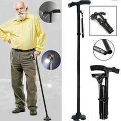 Extendable 5-Levels Adjustable Height LED Walking Cane Retractable Walking Stick