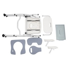 330lb Toilet Chair Bedside Commode w/ Bed Pan 3* EVA Seat Pads Height Adjustable