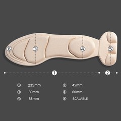 Memory Foam Insoles Women High Heel Shoes Cushion Pads Anti-Slip Breathable