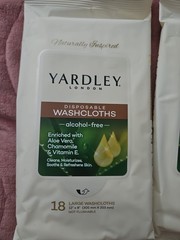 BUNDLE LOT 36 Disposable Washcloths Yardley London Aloe Vera Chamomile Vitamin E