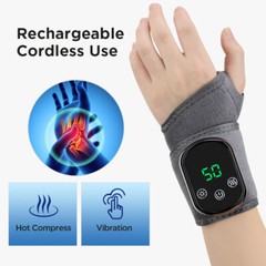 USB Electric Heated Wrist Massage Joint Vibration Relaxation Pain Relief Brace