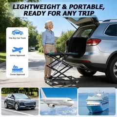 Portable Electric Lift Table Platform for Wheelchair 24-90cm Height Lifting USA