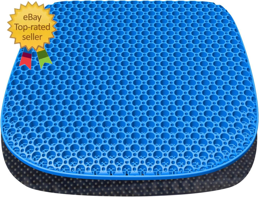 Large Gel Seat Cushion for Long Sitting with Non-Slip Cover,Soft & Breathable