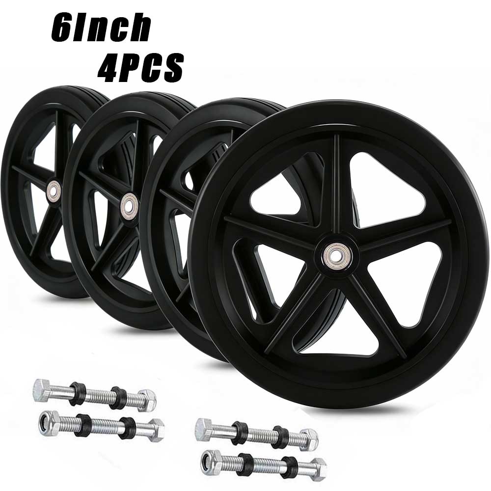4 Pcs 6 Inch Replacement Wheels for Wheelchairs & Walker Anti-Slip