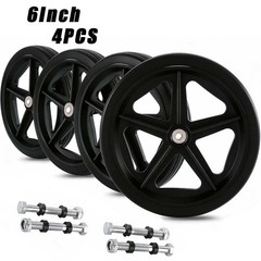 4 Pcs 6 Inch Replacement Wheels for Wheelchairs & Walker Anti-Slip