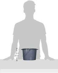Universal Fit Commode Bucket – 2 Gallon Capacity with Lid and Handle, Dark Gray