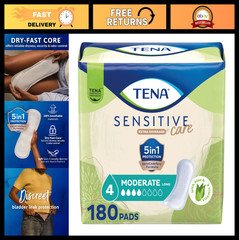 Incontinence Pads for Women – Sensitive Care, Moderate Absorbency, 180 Count