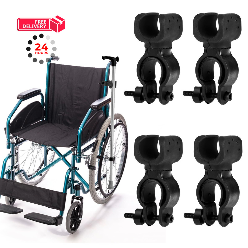 Psiriol 4Pcs Cane Holder for Walker, Walking Stick Holders Black