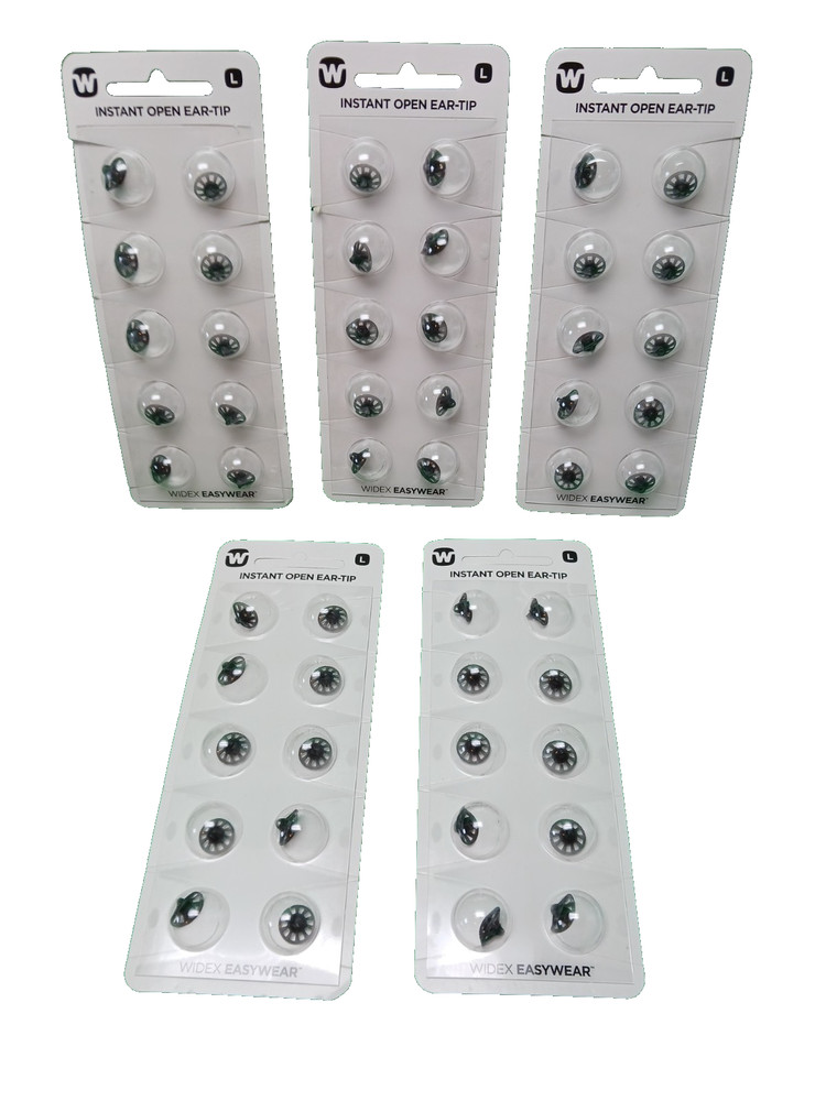 Widex Instant Open Ear-Tip LOT OF 5 Pkgs of 10 Dated 2018