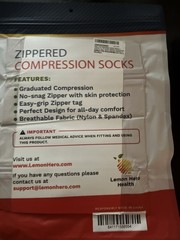 XL Zippered Compression Socks open toe 15-20 mmhg