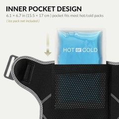 BraceUP Shoulder Brace with Adjustable Support and Ice Pad Pocket for Black