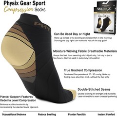 Physix Gear Unisex Compression Ankle Socks – Boost Circulation & Reduce Swelling