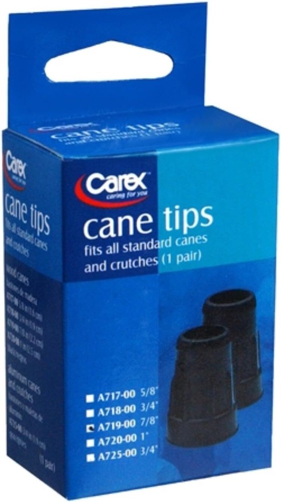 Carex Black Cane Tips Replacement 7/8″, 1 Pair of 2 Count (FGA719-00 )