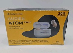 Audien ATOM PRO 2 Wireless Rechargeable OTC Hearing Aids – New Sealed