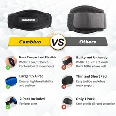 AMBIVO 2 Pack Tennis Elbow Brace Strap Tendonitis Pain Relief Black