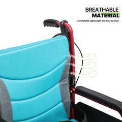 [FDA APPROVED]Foldable Lightweight Transport Wheelchair w/Handbrakes & Footrest