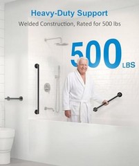 Shower Grab Bar Set, ADA Compliance Stainless Steel Handicap Grab Matte Black