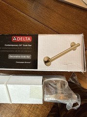 Delta Contemporary Grab Bar 24” 41824-CZ Concealed Mounting Champagne Bronze