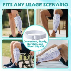Anti-Slip Catheter Leg Bag Strap, 16 in / 40 cm | Silicone Grip, Adjustable H…