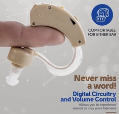 Compact Digital Hearing Aid with Volume Control & Noise Reduction for Easy Use