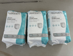 Tranquility Essential Underwear Disposable Heavy Unisex Kids M White 36 Ct