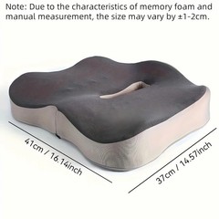 1pc Memory Foam Seat Cushion – 3D Ergonomic Support| Light Green & Grey, Washabl
